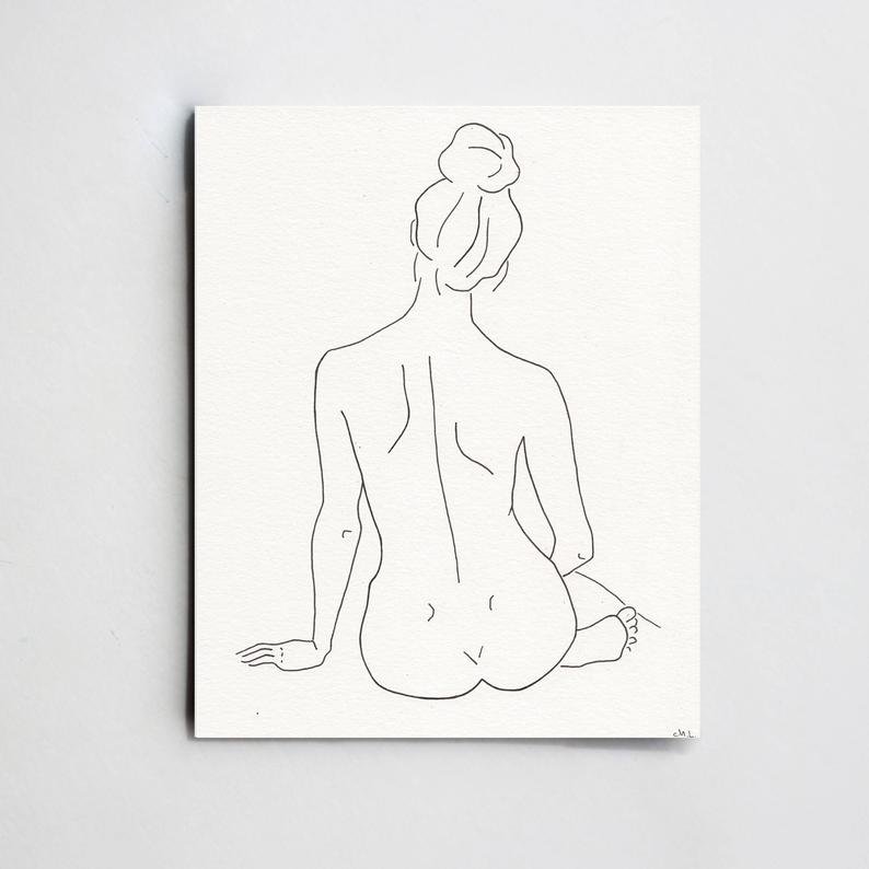 794x794 simple woman silhouette art minimalistic line drawing woman etsy - Woman Silhouette Drawing