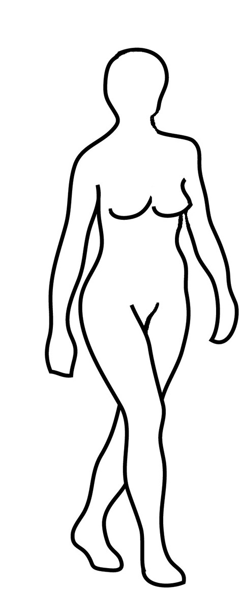 472x1160 Body Silhouettes - Woman Silhouette Drawing