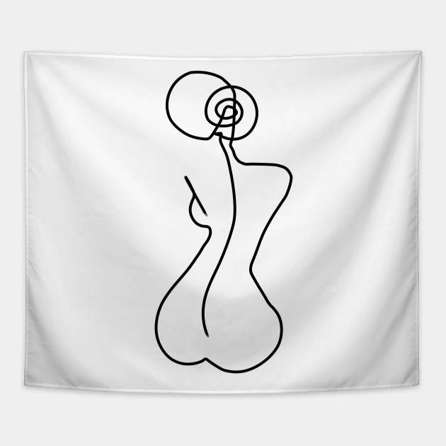 630x630 woman silhouette drawing in one line - Woman Silhouette Drawing