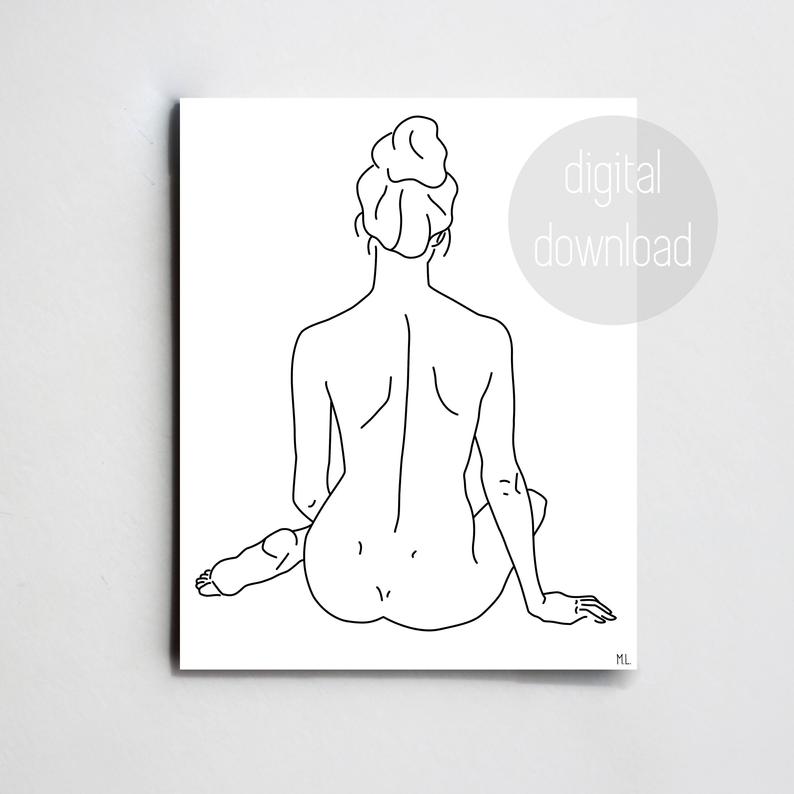 794x794 woman silhouette drawing instant download minimal art woman etsy - Woman Silhouette Drawing