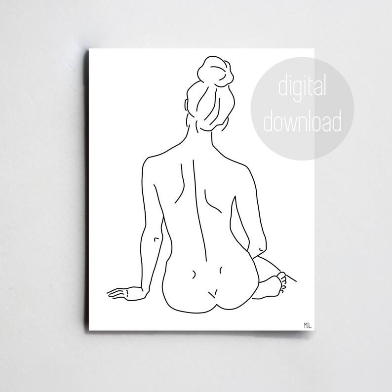 794x794 woman silhouette one line drawing instant download minimal art etsy - Woman Silhouette Drawing
