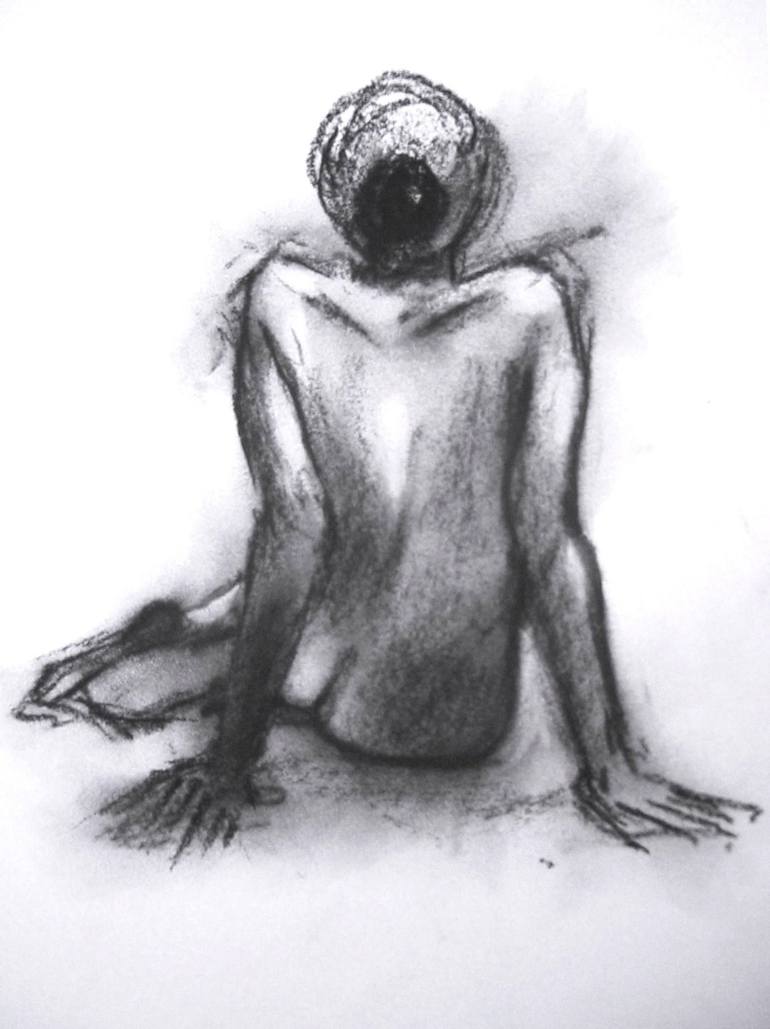 770x1029 Sitting Woman Back Drawing - Woman Sitting Drawing