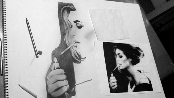 600x338 smoking woman on student show - Woman Smoking Drawing