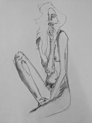 375x500 Woman - Woman Smoking Drawing