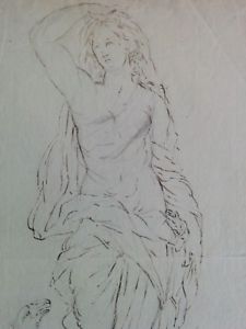 225x300 Flemish Baroque Old Master Drawing 'woman Standing' Century - Woman Standing Drawing