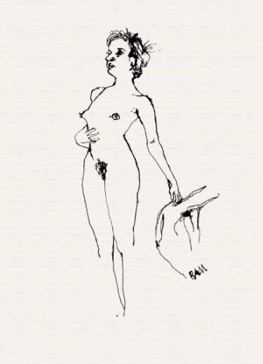 375x520 Female Standing Drawing - Woman Standing Drawing