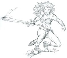 Woman Warrior Drawing