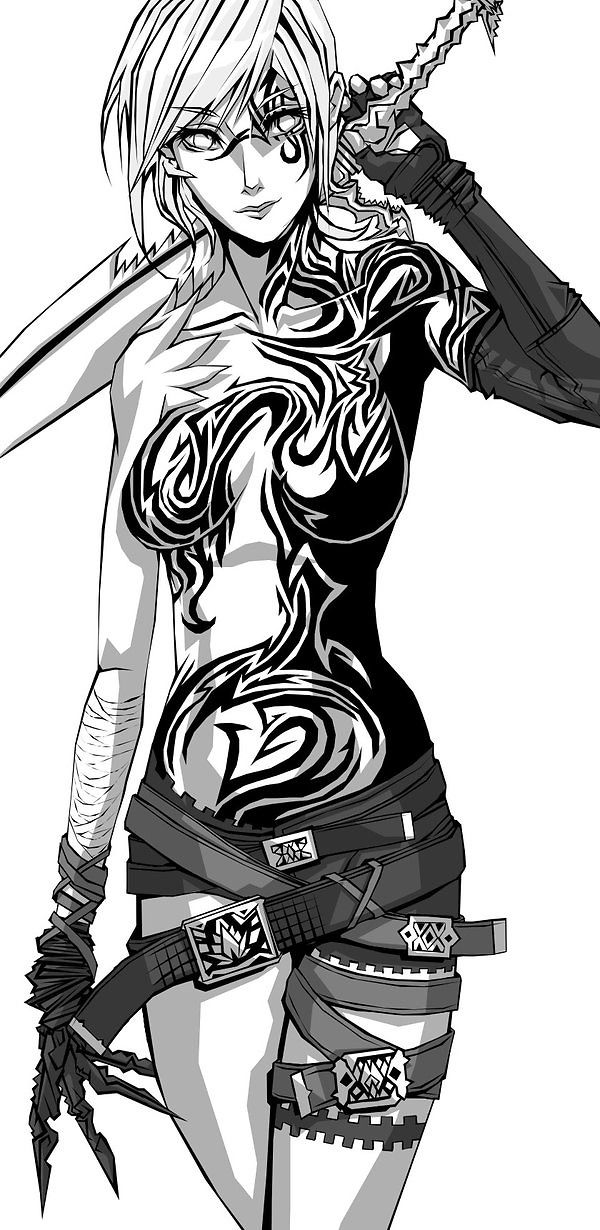 600x1230 Female Warrior Picture - Woman Warrior Drawing