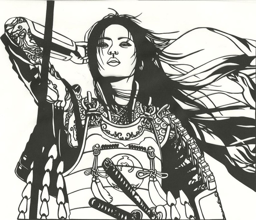 820x703 Women Warriors - Woman Warrior Drawing