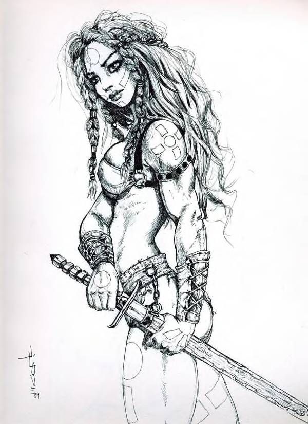600x825 a simple rainy day pen drawing a friend of mine liked it so i - Woman Warrior Drawing