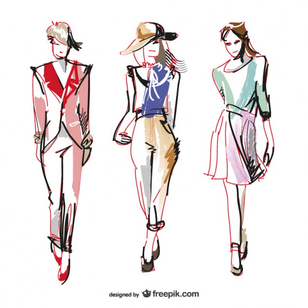 626x626 Fashion Sketch Vectors, Photos And Free Download - Women Fashion Drawing