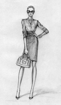 210x359 business woman skirt fashion illustration wallpaper fashion - Women Fashion Drawing