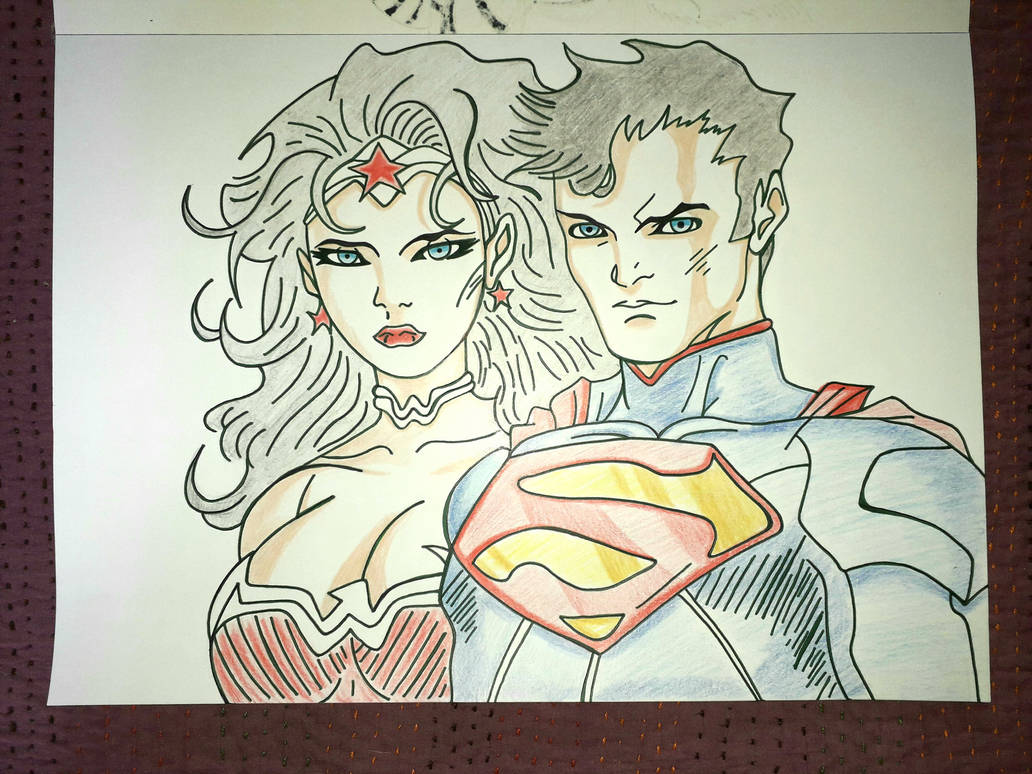 1032x774 wonder woman and superman - Wonder Drawings