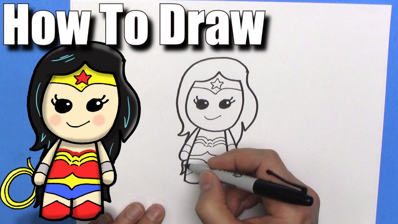 1280x720 how to draw wonder woman - Wonder Woman Cartoon Drawing
