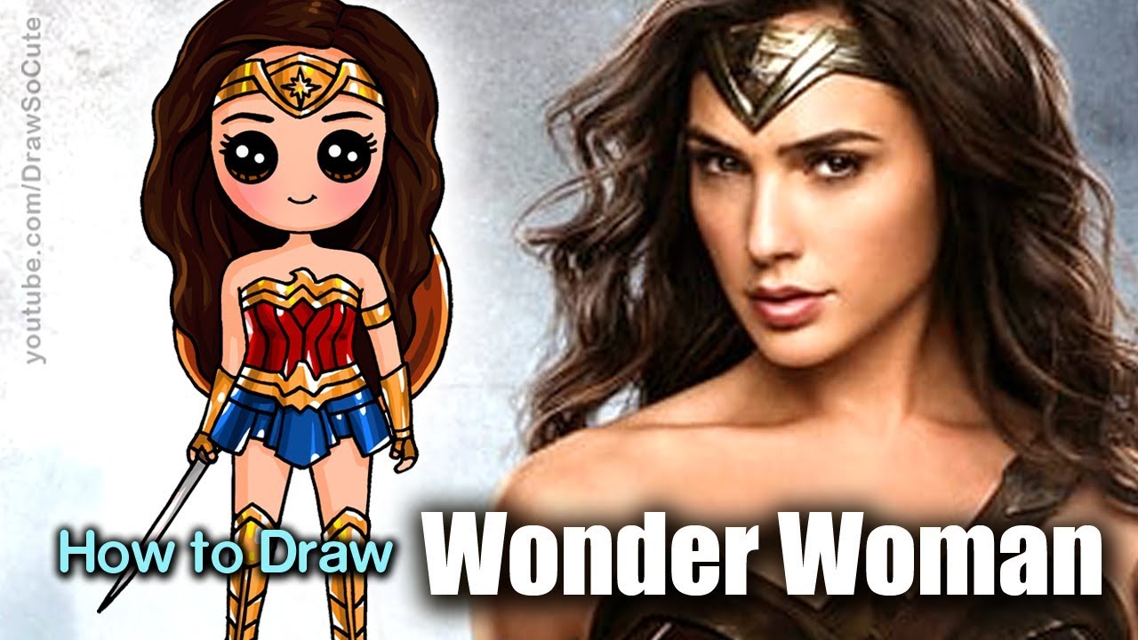 1280x720 how to draw wonder woman gal gadot - Wonder Woman Cartoon Drawing