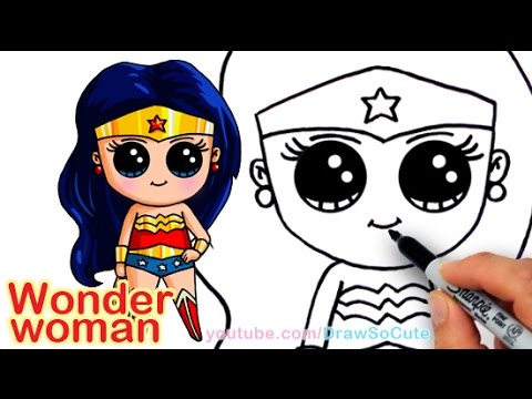 480x360 how to draw wonder woman cute step - Wonder Woman Cartoon Drawing