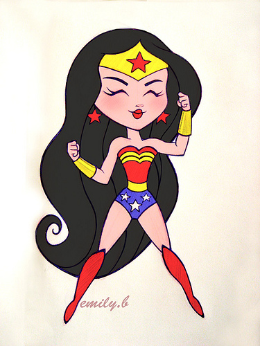 375x500 Wonder Woman Drawing - Wonder Woman Cartoon Drawing