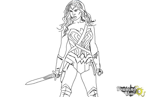 600x400 how to draw gal gadot as wonder woman from batman vs superman - Wonder Woman Drawing
