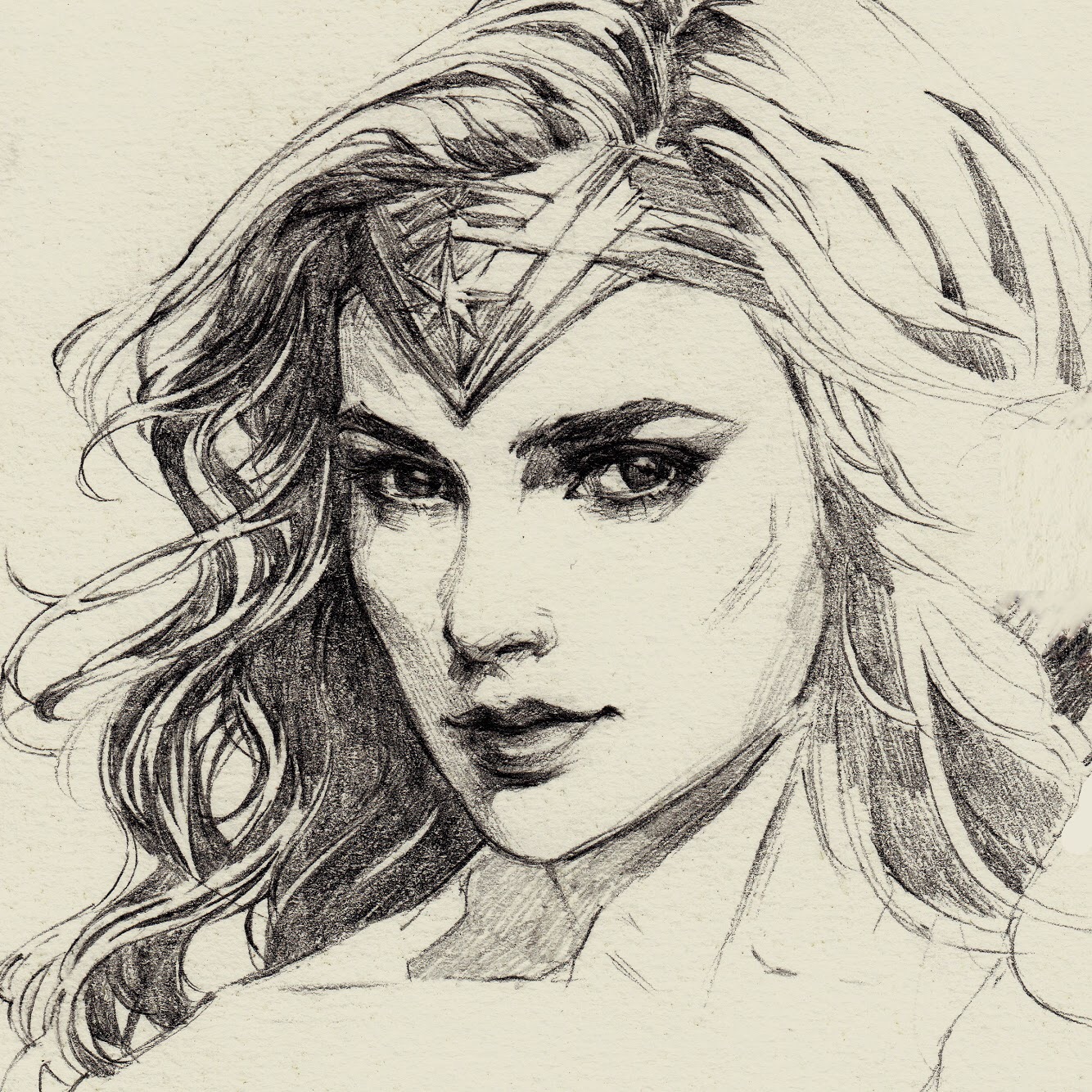 1334x1334 wonder woman - Wonder Woman Drawing