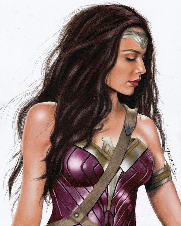 600x751 wonder woman drawing poster - Wonder Woman Drawing