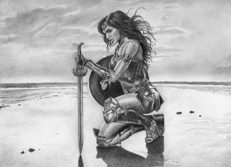 960x696 a drawing i did in excitement for wonder woman!!! haven't made - Wonder Woman Drawing