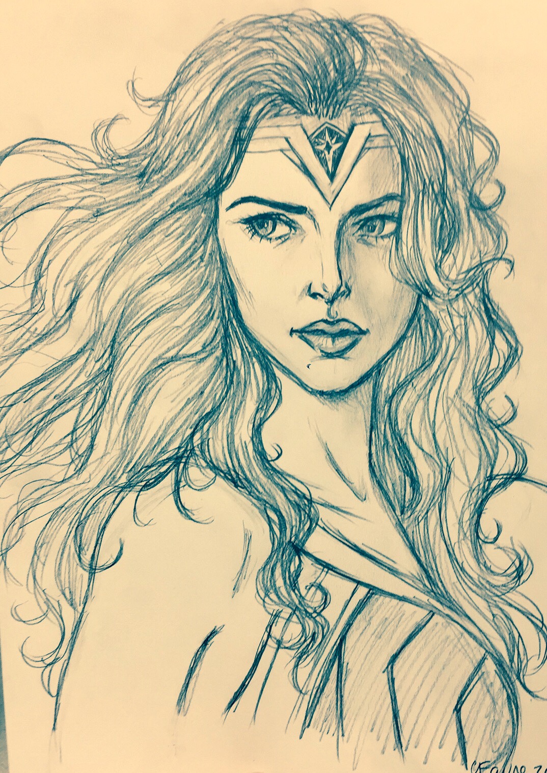 1074x1516 wonder woman sketch steemit - Wonder Woman Drawing