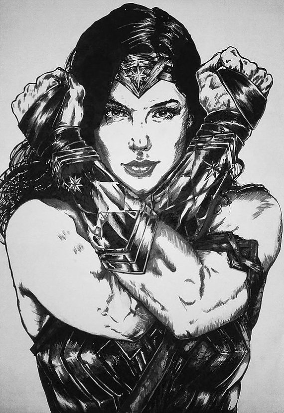 570x829 wonder woman drawing - Wonder Woman Drawing