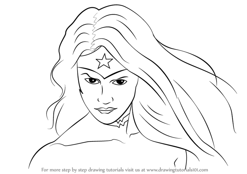 800x566 learn how to draw wonder woman face - Wonder Woman Logo Drawing