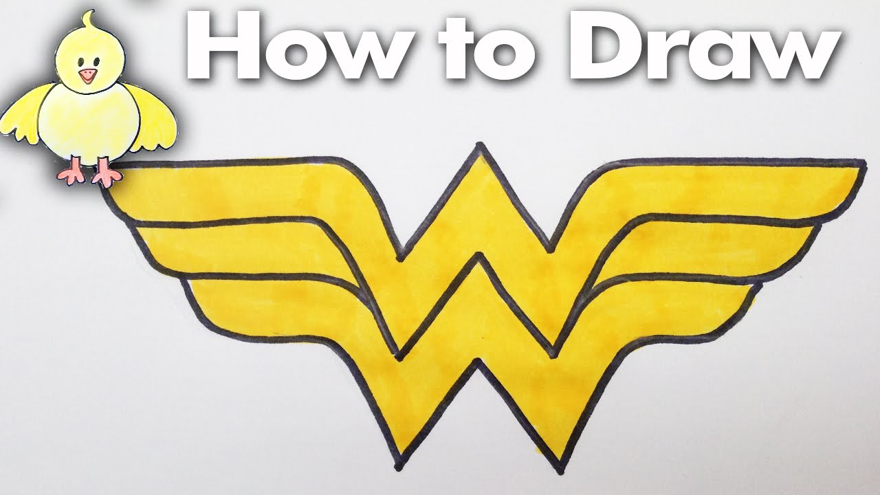 1280x720 drawing how to draw the wonder woman logo step - Wonder Woman Logo Drawing