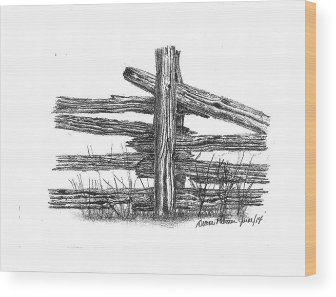 655x580 old rail fence post wood print - Wood Fence Drawing