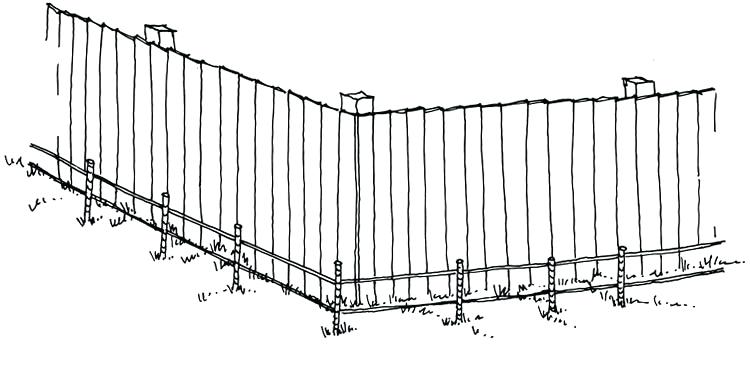 750x368 Fence Drawing - Wood Fence Drawing