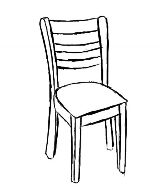 520x621 How To Draw A Chair Feltmagnet - Wood Line Drawing