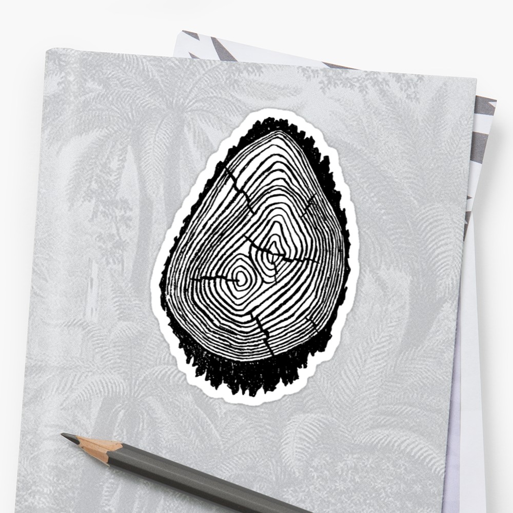 1000x1000 Wood Log Drawing Sticker - Wood Log Drawing