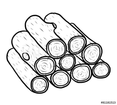 500x450 Stack Of Wooden Logs - Wood Log Drawing