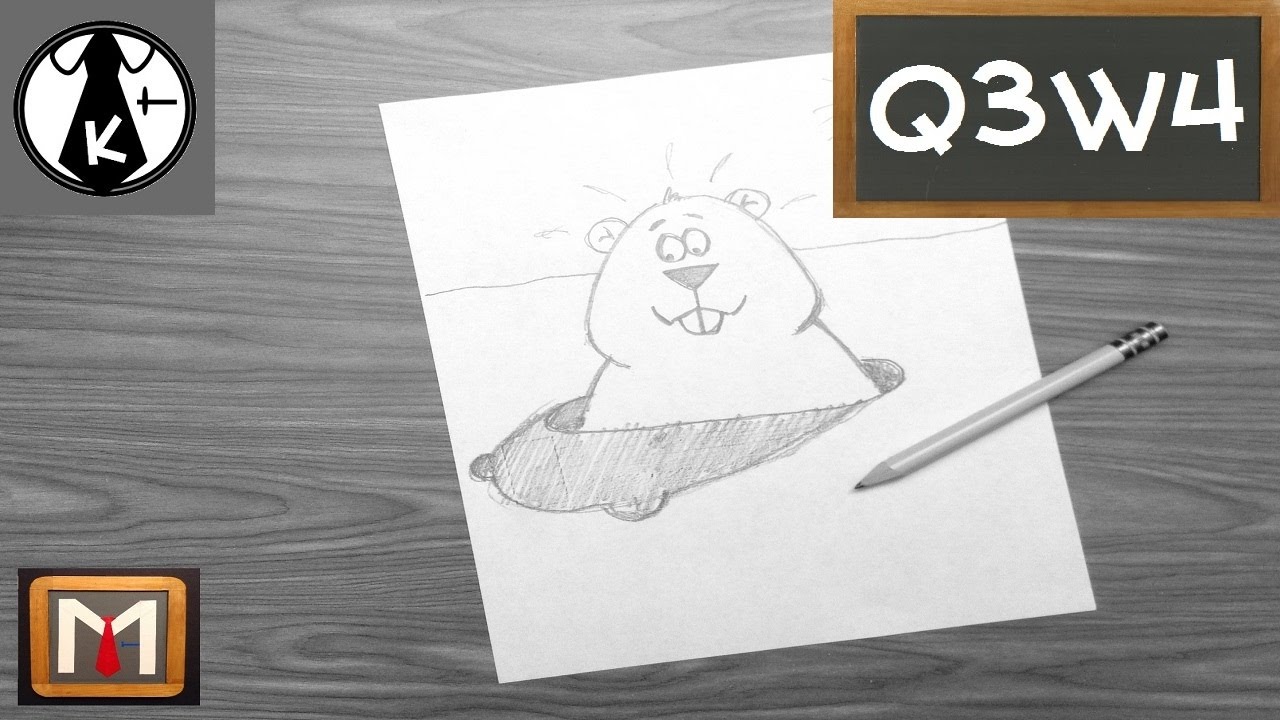 1280x720 how to draw a groundhog and his shadow - Woodchuck Drawing