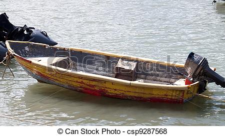 450x273 old wooden boat floating on the sea - Wooden Boat Drawing