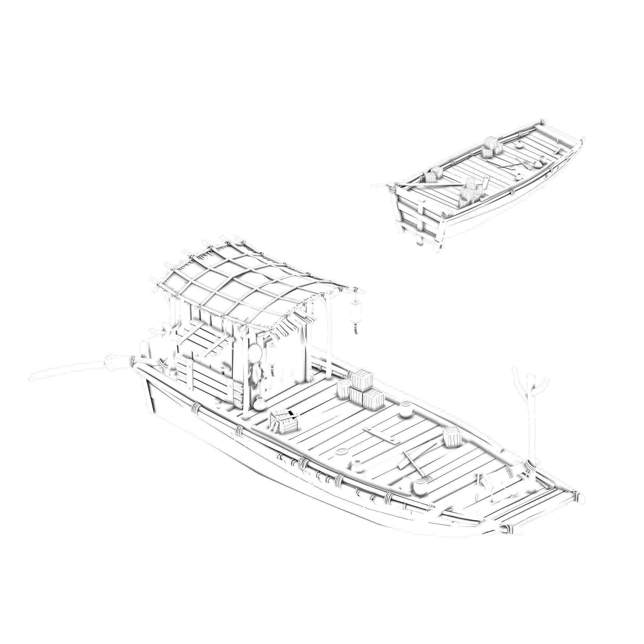 2048x2048 pier - Wooden Boat Drawing