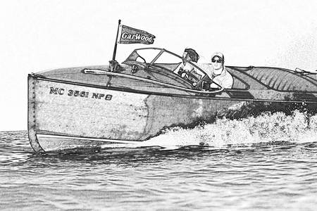 450x300 wooden boat art - Wooden Boat Drawing