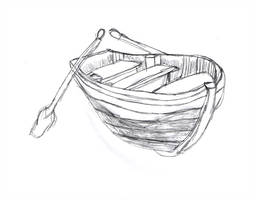 256x200 wooden boat sketch - Wooden Boat Drawing