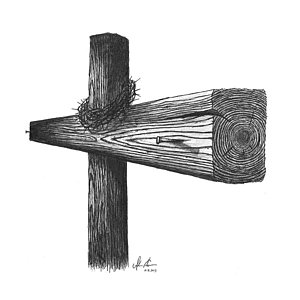 300x300 Cross Of Jesus Drawing - Wooden Cross Drawing