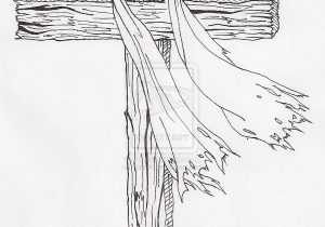 300x210 Pencil Drawing Of Cross Pencil Drawings Crosses - Wooden Cross Drawing