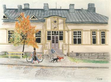 375x278 Wooden House Drawing - Wooden House Drawing