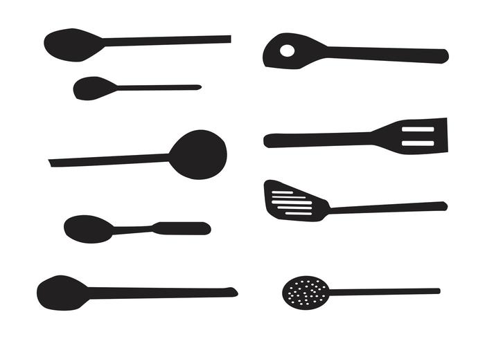 700x490 free vector wooden spoons - Wooden Spoon Drawing