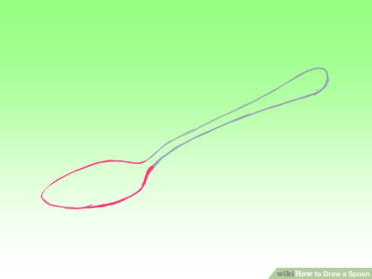728x546 how to draw a spoon steps - Wooden Spoon Drawing