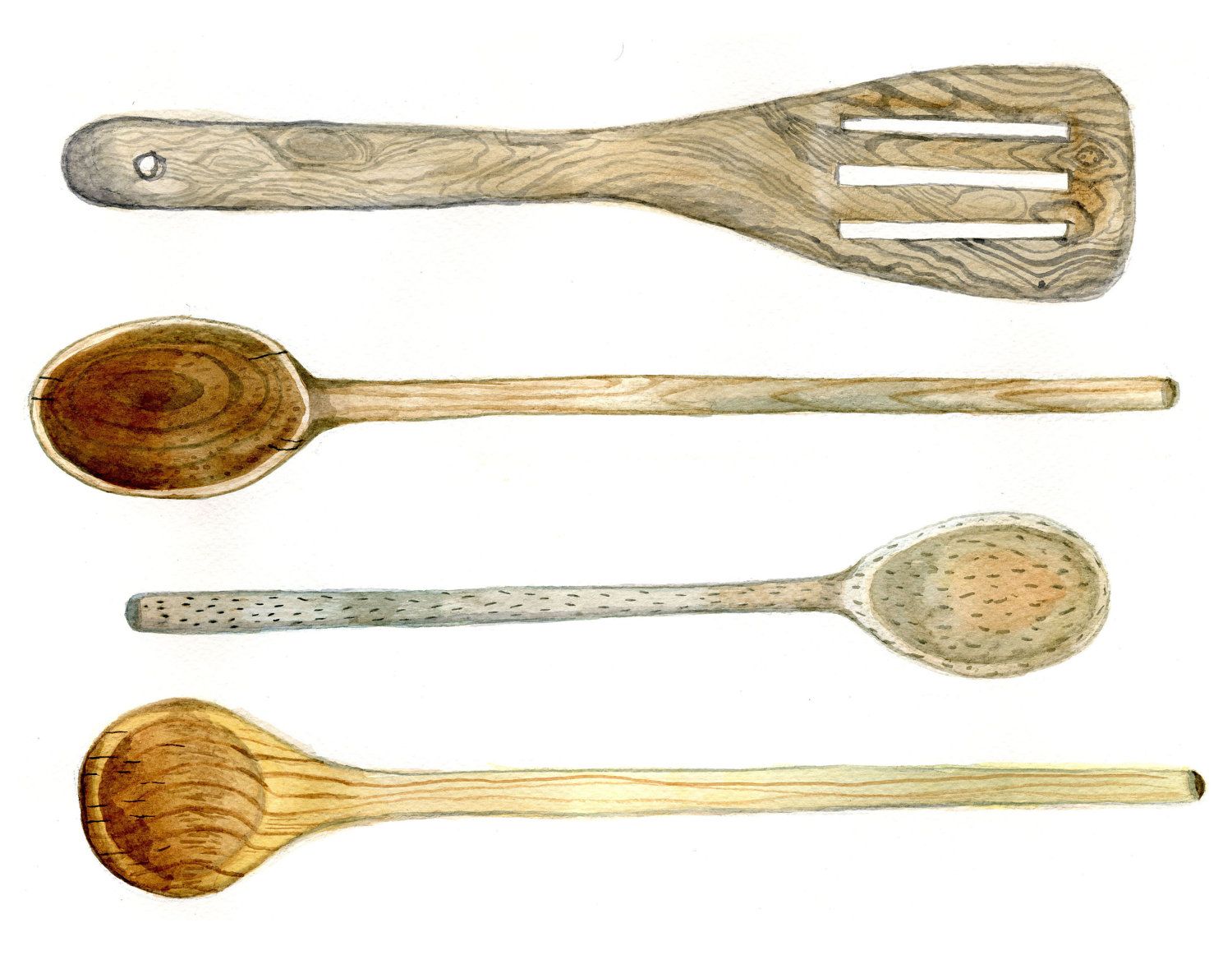 Wooden Spoon Drawing at PaintingValley.com | Explore collection of ...