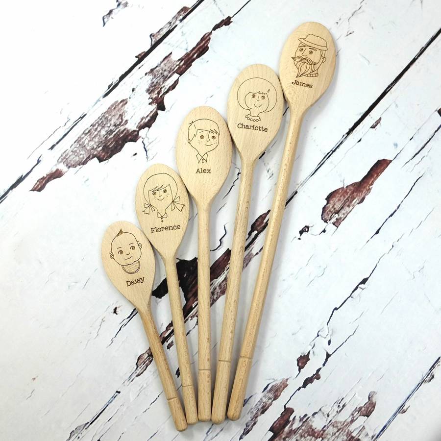 900x900 limited edition personalised wooden spoon in five sizes - Wooden Spoon Drawing