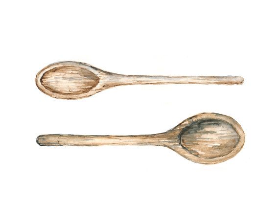 Wooden Spoon Drawing at PaintingValley.com | Explore collection of