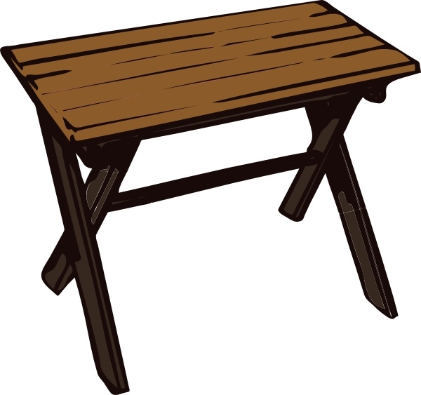 600x563 Collapsible Wooden Table Clip Art Free Vector In Open Office - Wooden Table Drawing
