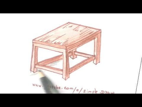 480x360 How To Draw Table In Step - Wooden Table Drawing