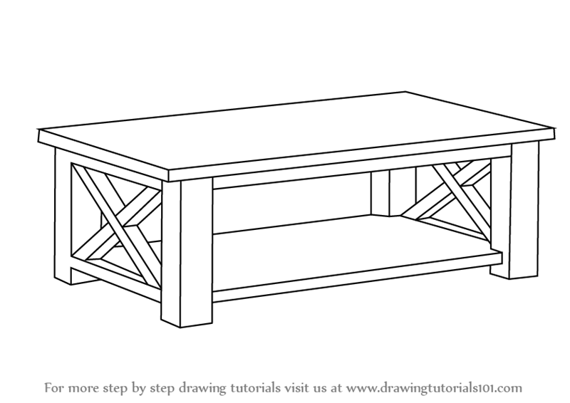 Wooden Table Drawing At Paintingvalley Com Explore Collection Of